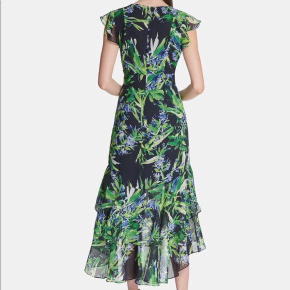 Tommy Hilfiger Floral Chiffon High-Low Maxi Dress - Picture 2 of 3